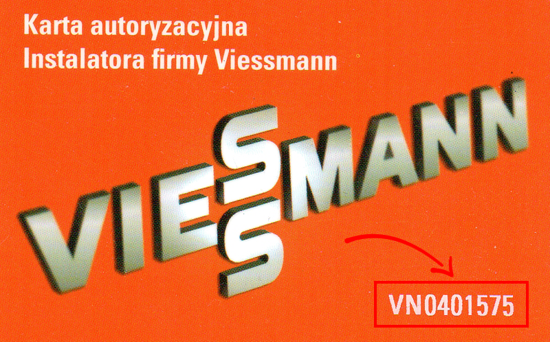 Karta autoryzacyjna instalatora firmy Viessmann Karta autoryzacyjna instalatora firmy Viessmann
